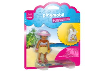 Playmobil, klocki Fashion Girl - Plaża, 6886 - Playmobil