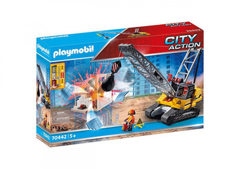 Playmobil, koparka linowa z elementem konstrukcyjnymi, zestaw - Playmobil