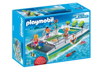 Playmobil Sports & Action, klocki Łódź ze szklanym dnem i silnikiem podwodnym , 9233 - Playmobil