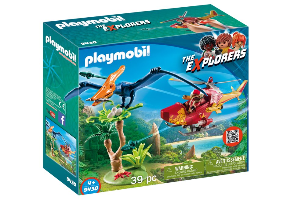 Playmobil The Explorers, klocki Helikopter z pterodaktylem, 9430
