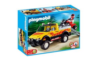 Playmobil Wyścigi, klocki Pick-up z quadem wyścigowym, 4228 - Playmobil