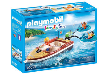 Playmobil, zestaw figurek Łódź motorowa z pontonami - Playmobil