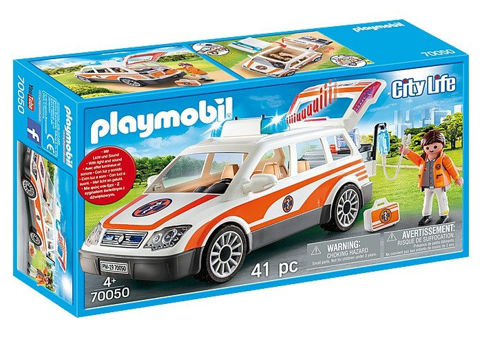 Zdjęcia - Klocki Playmobil , zestaw figurek Samochód ratowniczy ze światłem i dźwiękiem 