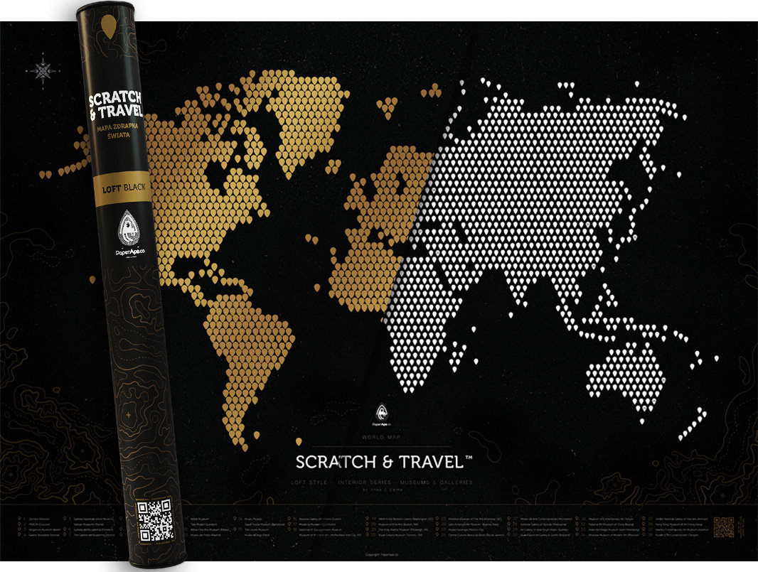 Playprint, mapa zdrapka, Loft black