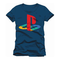Playstation T-Shirt Męska Logo (S (52-55 Cm) / Granatowy) Playstation
