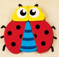 Playtive kolorowe, drewniane puzzle 2D Biedronka Playtive