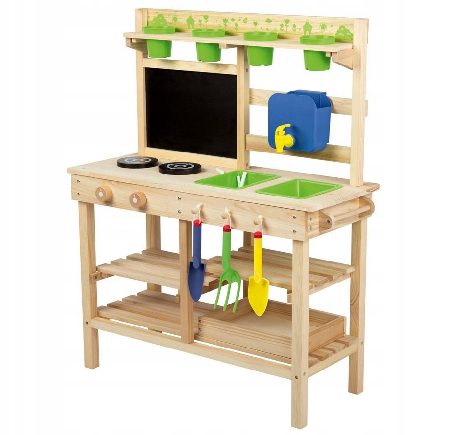 Playtive Playtive Kuchnia Drewniana Ogrodowa Dziecięca 78X95x34 + Akcesoria