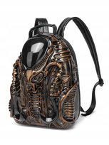 Plecak Alien 3D Kosmita Unisex Cool Dark Styl Modny Na Ramię Złoty Gold inna (Inny)