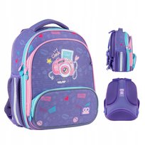 Plecak anatomiczny dla dziewczynki 1 klasa fioletowy szkolny z pasem piersiowym wielokomorowy 12 l GoPack