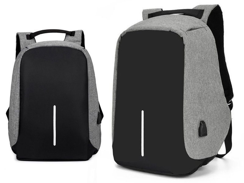 Zdjęcia - Powerbank Alogy Plecak antykradzieżowy sportowy  na laptopa z portem USB Szaro-czarny 