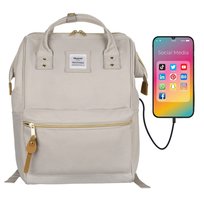 Plecak damski Himawari pojemny miejski a4 na laptopa szkolny do pracy szary Himawari