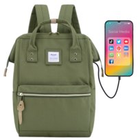 Plecak damski sportowy Himawari na laptopa do szkoły miejski mieści A4 do pracy na uczelnię zielony Himawari
