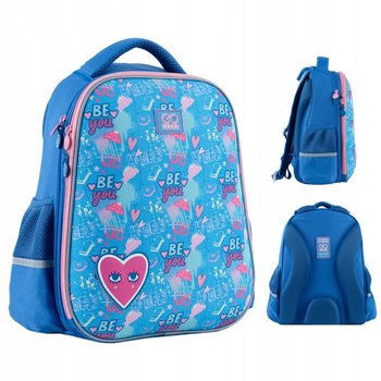 Plecak dla dziewczynek szkolny dla pierwszoklasistów we wzory niebieski GoPack - GoPack