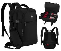 Plecak do samolotu 40x20x25 bagaż podręczny kabinowy Wizzair Ryanair torba podróżna z paskiem na ramię Peterson czarny