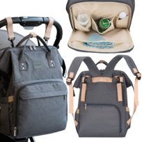 Plecak do wózka dla mam torba organizer dla taty Rovicky miejski duży mommy bag szary