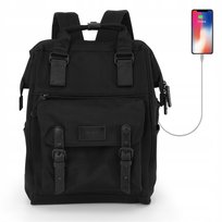 Plecak Himawari 9018 na laptopa 14-15 z USB 05 miejski czarny