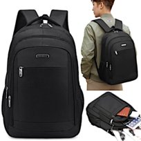 Plecak Męski Damski do Pracy Szkoły Na Laptopa Wodoodporny Czarny
