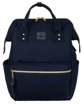 Plecak miejski damski na laptopa podróżny bagaż kabinowy PETERSON modny wielofunkcyjny z USB granatowy - Peterson