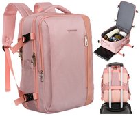 Plecak Peterson podróżny na laptopa bagaż kabinowy pojemny ergonomiczny 40x30x20 Wizzair kieszenie wygodny różowy Peterson