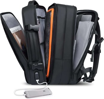 Plecak podróżny Bange BackPack biznesowy plecak rozszerzalny Torba pojemna do laptopa 17.3" z portem USB Czarny - Inny producent