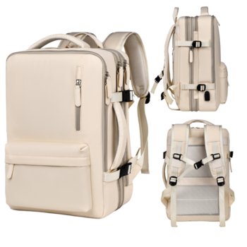 Plecak Podróżny Do Samolotu Podręczny Wytrzymały Wodoordporny Beżowy Kabinowy - KAIPACK