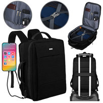 Plecak podróżny Peterson bagaż podręczny kabinowy plecak z portem USB na laptopa, czarny