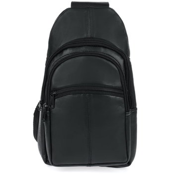 Plecak skórzany crossbody/nerka Bellugio - czarany - Bellugio