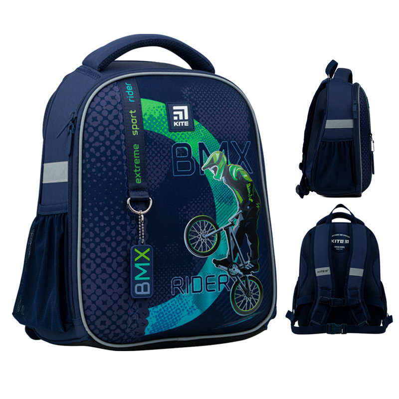 Zdjęcia - Plecak szkolny (tornister) KITE Plecak szkolny dla chłopca ciemnoniebieski  BMX jednokomorowy mały 