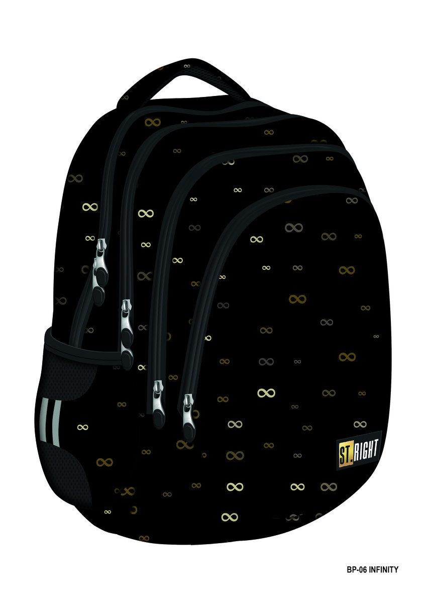 Фото - Шкільний рюкзак (ранець) Infinity Plecak szkolny dla chłopca czarny St.Right czterokomorowy 