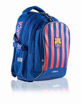 Plecak szkolny dla chłopca granatowy FC Barcelona Psi Patrol piłka nożna trzykomorowy - FC Barcelona