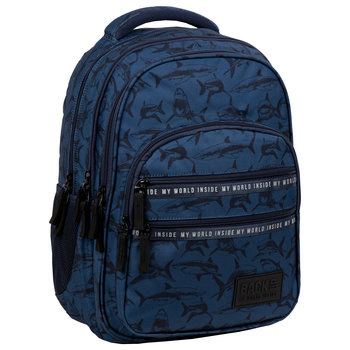 Plecak szkolny dla chłopca i dziewczynki ciemnoniebieski BackUp czterokomorowy - BackUp