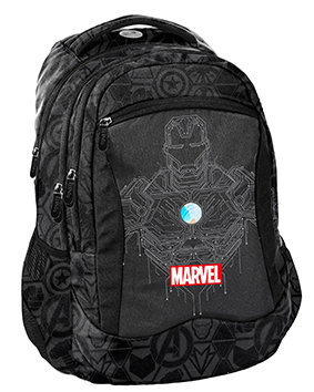 Фото - Шкільний рюкзак (ранець) PASO Plecak szkolny dla chłopca i dziewczynki czarny BeUniq Marvel trzykomorowy 