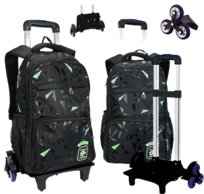 Plecak szkolny dla chłopca i dziewczynki czarny Ziranyu dwukomorowy