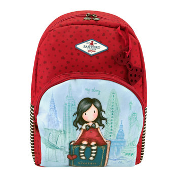 Plecak szkolny dla chłopca i dziewczynki czerwony Santoro London Santoro Gorjuss Gorjuss jednokomorowy - Santoro London