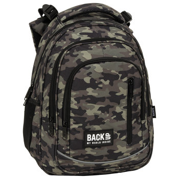 Plecak szkolny dla chłopca i dziewczynki khaki BackUp trzykomorowy - BackUp