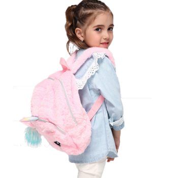 Plecak szkolny dla chłopca i dziewczynki różowy Pan i Pani Gadżet jednorożec jednokomorowy - Pan i Pani Gadżet