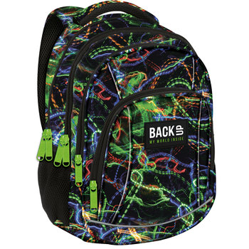 Plecak szkolny dla chłopca i dziewczynki zielony BackUp czterokomorowy - BackUp