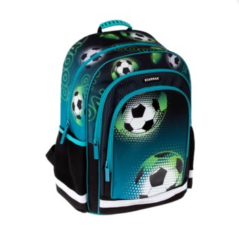 Plecak szkolny dla chłopca niebieski Starpak piłka nożna dwukomorowy - Starpak