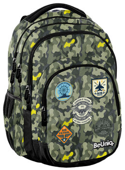 Plecak szkolny dla chłopca zielony Paso PPZZ21-2706 moro czterokomorowy - BeUniq