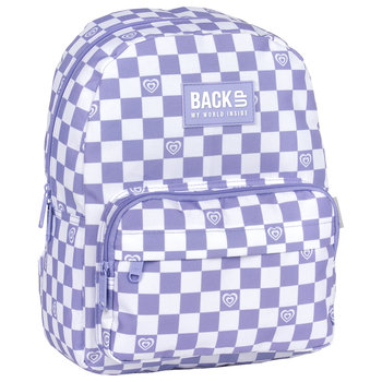 Plecak szkolny dla dzieci, szachownica, fioletowy, BackUp - BackUp