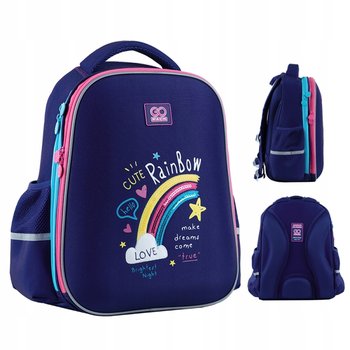 Plecak szkolny dla dziewczynek fioletowy tęcza GoPack - GoPack