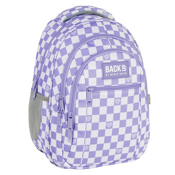 Plecak szkolny dla dziewczynki BackUp Model O szachownica fioletowy - BackUp