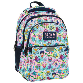 Plecak szkolny dla dziewczynki, bajkowy, jasnoniebieski, BackUp - BackUp