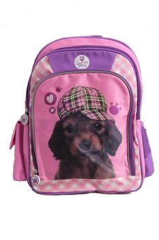 Plecak szkolny dla dziewczynki Beniamin pies dwukomorowy - Beniamin