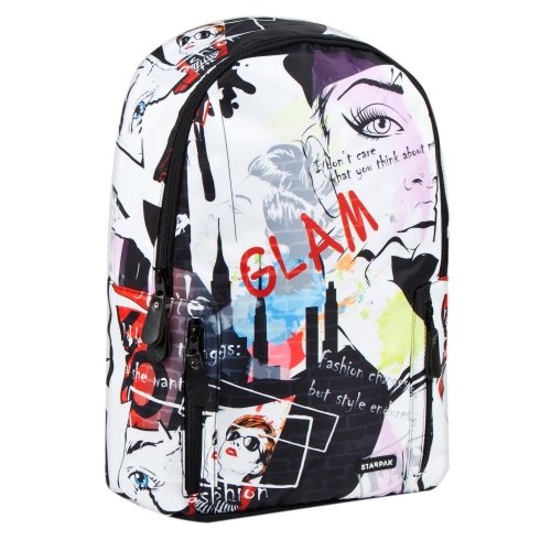 Zdjęcia - Plecak szkolny (tornister) Plecak szkolny dla dziewczynki biały Starpak Glam jednokomorowy