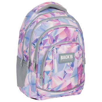 Plecak szkolny dla dziewczynki, geometryczny, jasnoniebieski, refleksy BackUp - BackUp