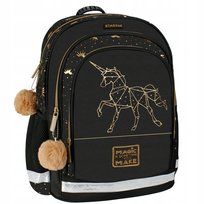 Plecak szkolny dla dziewczynki, jednorożec, czarny, Starpak