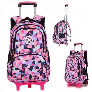 Plecak szkolny dla dziewczynki LUKOSS na kółkach dwukomorowy - LUKOSS