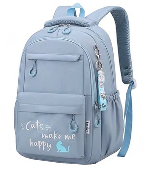 Plecak szkolny dla dziewczynki niebieski Inna marka wielokomorowy - Inna marka