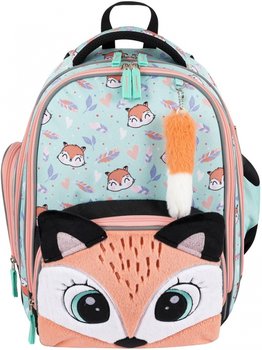 Plecak szkolny dla dziewczynki pomarańczowy PakaNiemowlaka zwierzęta wielokomorowy - PakaNiemowlaka